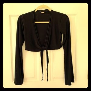 Black Tie Front Sweater